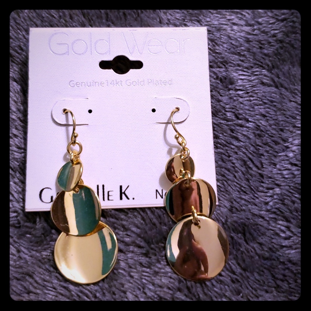 NWT Gabrielle K 14k Gold Plated Earrings